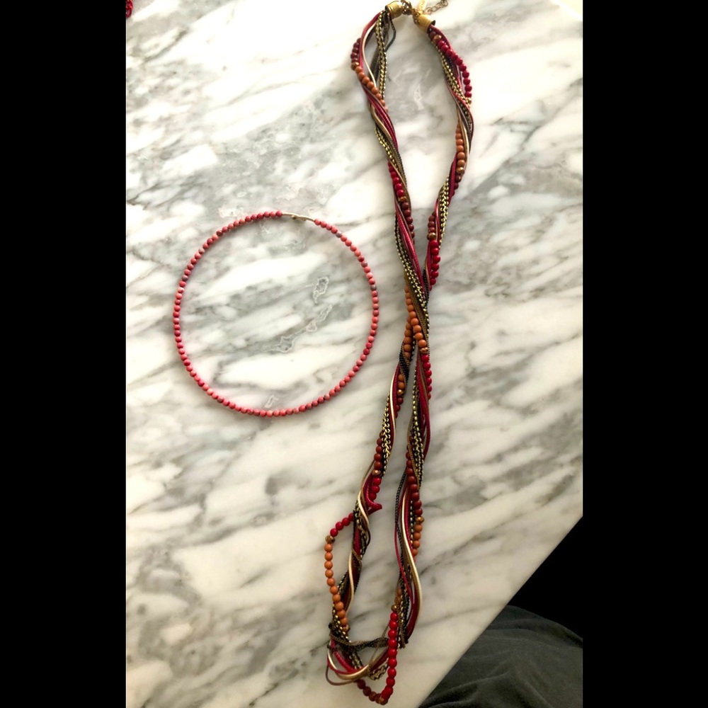Two necklaces from Dillards used twice. Natasha brand